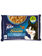 FELIX Sensations Sauces Karma dla kotów rybne smaki w sosie 12x(4x85g)