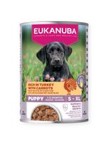 EUKANUBA Mokra karma dla szczeniąt, bogata w indyka i marchewkę 6x400g + 400g Gratis