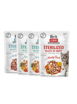 BRIT CARE Cat Sterilized Fillets in Gravy mix 12x85g
