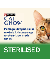 CAT CHOW Sterilised Karma dla kotów z kurczakiem i bakłażanem w sosie 10x85g