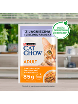 PURINA Cat Chow Adult Karma dla kotów z jagnięciną i zieloną fasolką w galaretce 10x85g