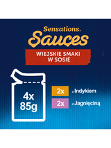 FELIX Sensations Sauce Karma dla kotów wiejskie smaki w sosie 12x(4x85g)