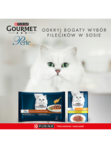 Gourmet Perle Karma dla kotów fileciki w smakowitym sosie 340g (4 x 85g)