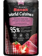 Super Benek World Cuisines Karma pełnoporcjowa dla dorosłych kotów. Potrawka po bawarsku z kaczką w pomidorowym sosie 12x100g