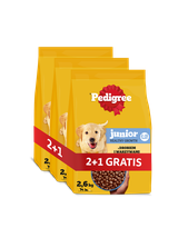 PEDIGREE Junior sucha karma dla psa z drobiem i warzywami 3x2,6kg