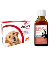 BIOVICO ANTINOL SIZAROL PIES 120 tabletek NA STAWY + Lab-V Olej z Łososia 100% Dla Psa i Kota w Każdym Wieku 100ml Tłoczony Na Zimno GRATIS !!!