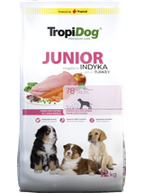 TROPIDOG Premium Junior L bogaty w indyka i ryż 12kg