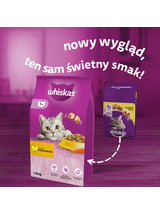 WHISKAS Adult 3x1,4 kg - sucha karma dla dorosłego kota, z pysznym kurczakiem