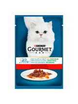 Purina Gourmet Perle Karma dla kotów mini fileciki w sosie z wołowiną i marchewką 26x85g