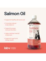 Lab-v Olej z Łososia 100% Dla Psa i Kota w Każdym Wieku 1000 ml Tłoczony Na Zimno