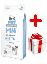 BRIT CARE Mini Grain-Free Sensitive 7kg + niespodzianka dla psa GRATIS!