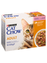 PURINA Cat Chow Adult Karma dla kotów z łososiem i zieloną fasolką w galaretce 10x85 g