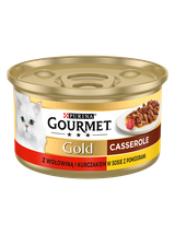 Purina Gourmet Gold z wołowiną i kurczakiem w sosie z pomidorami 72x85g