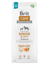 BRIT CARE Dog Grain-free Senior & Light Salmon 12kg + niespodzianka dla psa GRATIS!