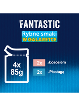 FELIX Rybne Smaki w galaretce z łososiem i gładzicą  4x85g