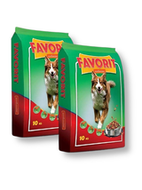 Favorit Karma sucha dla psa z wołowiną 2x10kg + Mr.BIG kawałki w sosie z wołowiną 10x400g dla psa