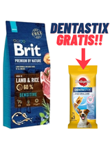 BRIT Premium By Nature Sensitive Lamb 8kg + DentaStix GRATIS!!
