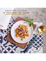 Gourmet Perle Karma dla kotów fileciki w smakowitym sosie 340g (4 x 85g)