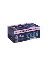 Brit Premium by Nature Cat Value Pack for Adult Sterilised Cats 40x100g (Delicate Chunks in Gravy)
