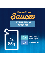FELIX Sensations Sauces Karma dla kotów rybne smaki w sosie 12x(4x85g)