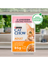 PURINA Cat Chow Adult Karma dla kotów z łososiem i zieloną fasolką w galaretce 10x85g