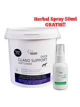 OVER Gland Support soft chews - na gruczoły około odbytowe -  90 żujek + Herbal Spray 50ml GRATIS