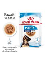 ROYAL CANIN Maxi Puppy 10x140g karma mokra w sosie dla szczeniąt do 15 miesiąca życia,  ras dużych