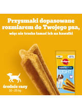 Pedigree Dentastix Light Dental Chews Średnie rasy Przysmaki dla psów 7szt. - 98g