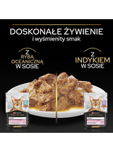 PRO PLAN Delicate Digestion Mokra karma dla kotów z indykiem i rybami oceanicznymi w sosie 10x85g