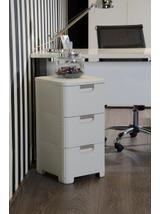 Curver Regał z szufladami 3x14L STYLE kremowy