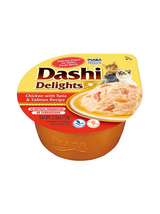 Inaba DASHI uzupełniająca karma dla kota- bulion o smaku kurczaka, tuńczyka i łososia 70 g
