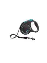 FLEXI Smycz oryginalna Black Design niebieska S - 5m do 15kg - taśma