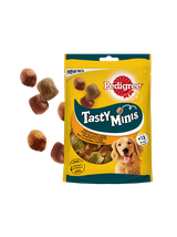 PEDIGREE Tasty Minis 130g - przysmak dla dorosłych psów, o smaku kurczaka i kaczki