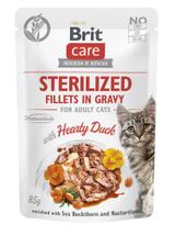 BRIT CARE Cat Sterilized Fillets in Gravy with Hearty Duck Enriched with Sea Buckthorn and Nasturtium 12x85g