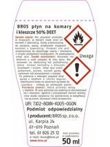 BROS Płyn na komary i kleszcze 50% DEET 50 ml