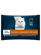 Gourmet Perle Karma dla kotów fileciki w smakowitym sosie 340g (4 x 85g)