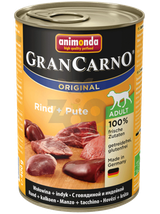 ANIMONDA GranCarno Adult Dog smak: Wołowina + Indyk  12 x 400g