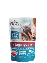 Frendi kawałki w delikatnym sosie z jagnięciną dla kota 40x100g