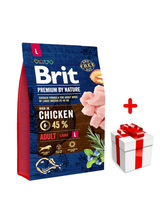 BRIT Premium By Nature Adult L 3kg + niespodzianka dla psa GRATIS!