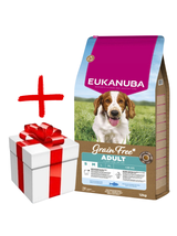 EUKANUBA Adult Small&Medium Grain Free 12kg + niespodzianka dla psa GRATIS!