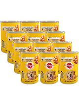 PEDIGREE Adult mokra karma pełnoporcjowa dla dorosłych psów, z kurczakiem i marchewką w galaretce 12x400g