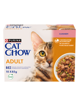 PURINA Cat Chow Adult Karma dla kotów z łososiem i zieloną fasolką w galaretce 10x85g (7+3 GRATIS)