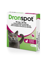 VETOQUINOL Dronspot Roztwór Do Nakrapiania Dla Dużych Kotów od 5kg do 8kg 30mg/7,5mg (2x1,12ml)