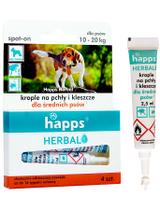 HAPPS Herbal - krople na pchły i kleszcze dla średnich psów 10-20kg