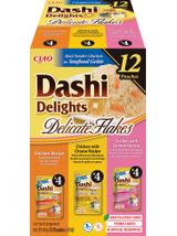 INABA Ciao Dashi Delights Delicate Flakes- karma uzupełniająca dla kota o smaku kurczaka, kurczaka i sera,  kurczaka i łosiosia 12x40g