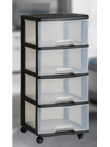 Curver Regał do przechowywania (4 x 20L) czarny