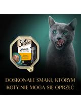 SHEBA Sauce Collection tacka 22x85 g – mokra karma pełnoporcjowa dla dorosłych kotów, frykasy z indykiem i warzywami, w sosie