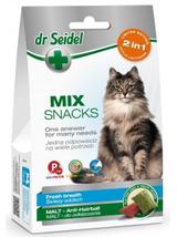 Dr Seidel Smakołyki Mix 2w1 na świeży oddech i odkłaczanie dla kotów 60g