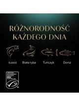 SHEBA Sauce Collection Rybne Smaki saszetki – mokra karma pełnoporcjowa dla dorosłych kotów, w sosie 160x85g