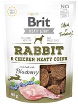 BRIT Jerky Snack Rabbit Meaty Coins with Blueberry 80g